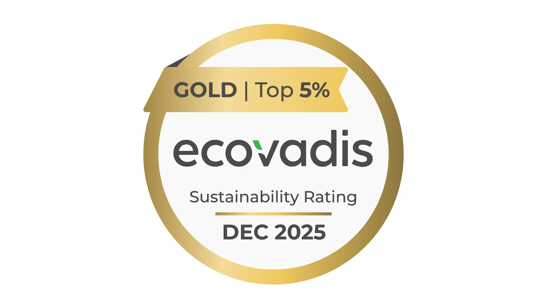 Ecovadis Gold Rating – Top 5% Nachhaltigkeitsbewertung Dezember 2025